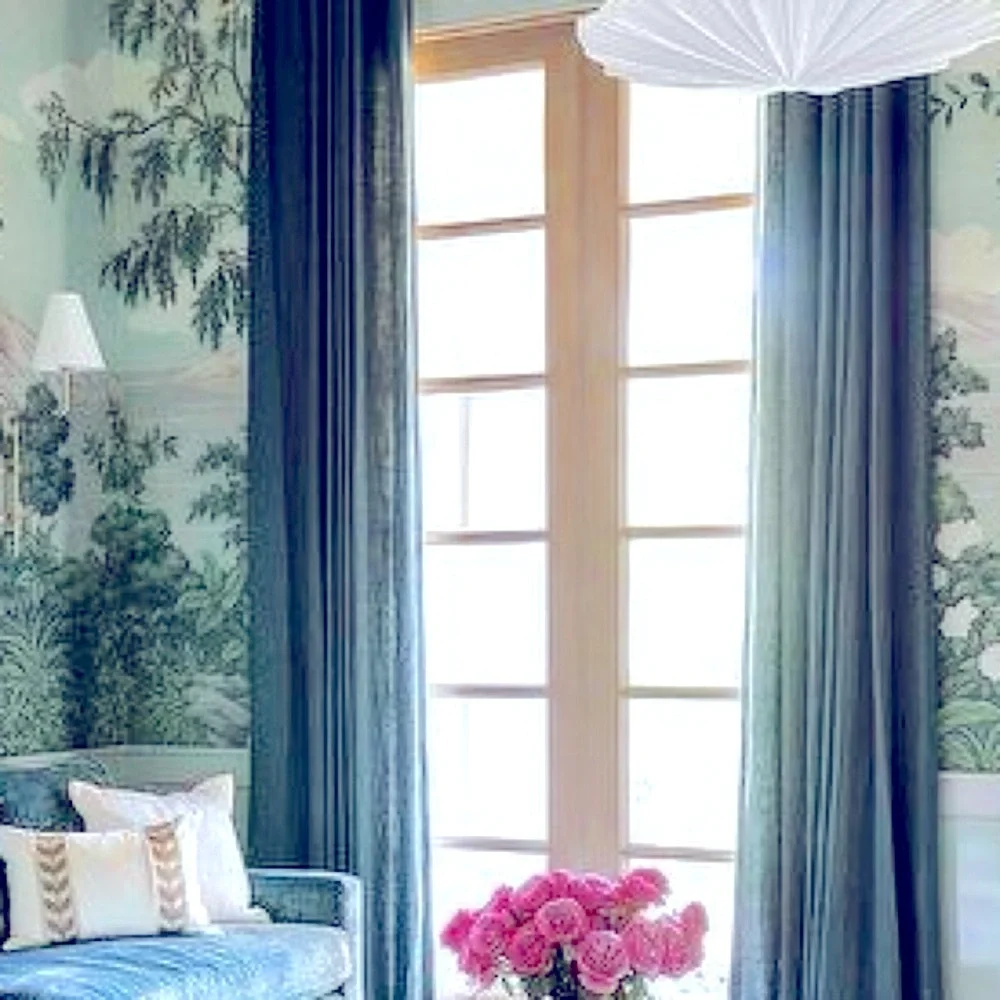 Velvet Window Curtains ( Atlantic) World Market/ 54” x 96” set off 2 panels